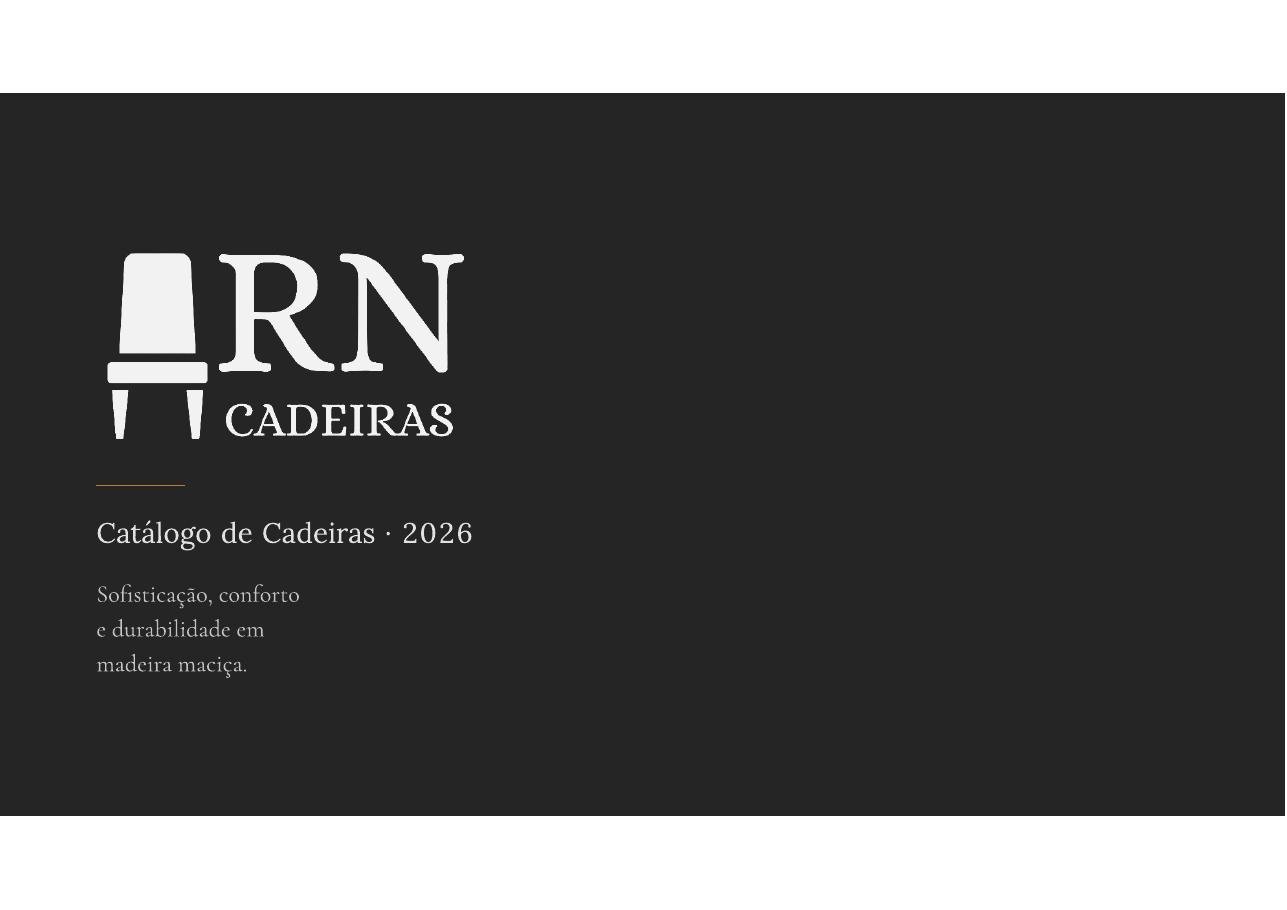 Capa do Catálogo RN Cadeiras 2026